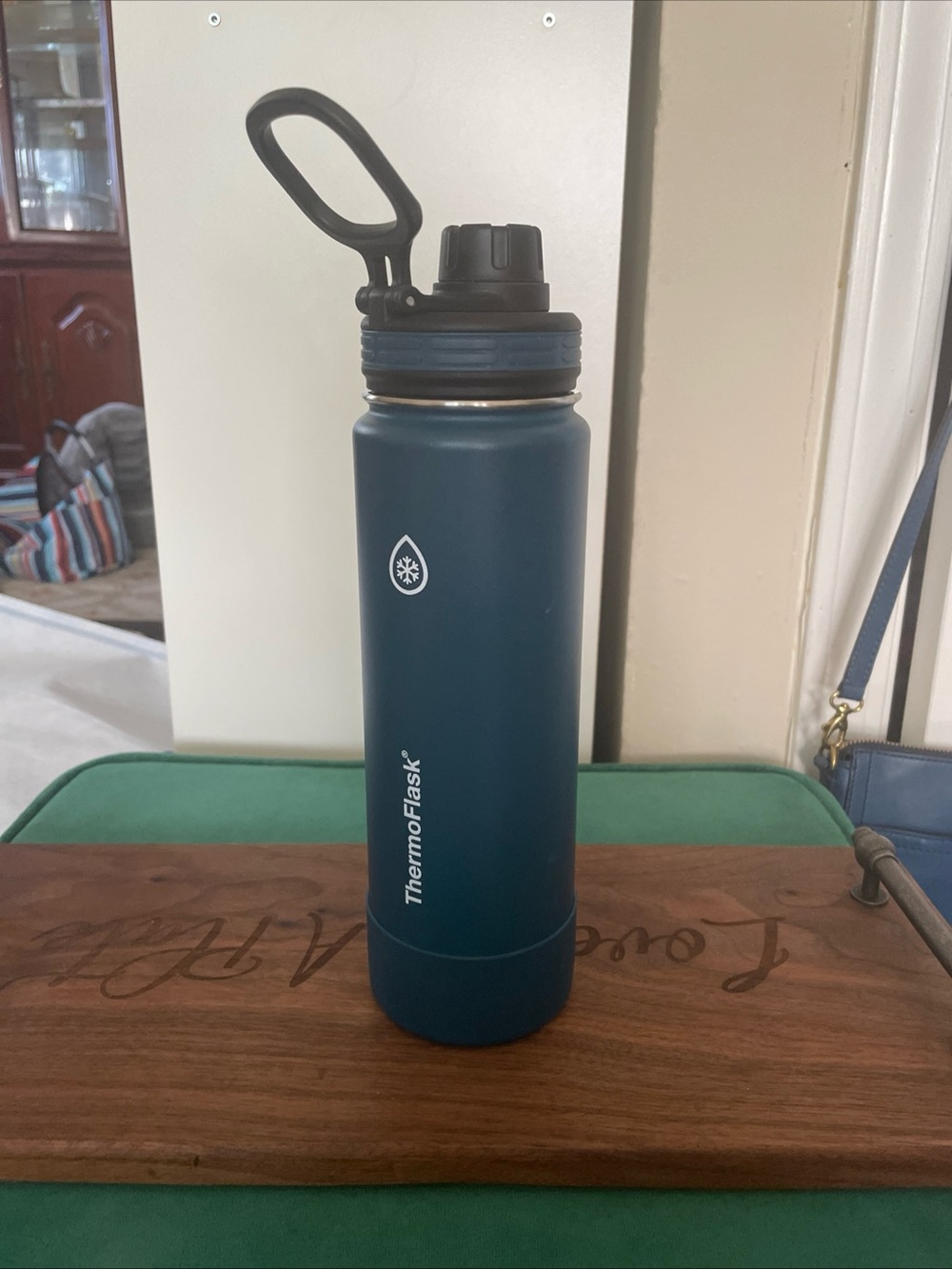 ThermoFlask Original 24oz Blue Water Bottle Insulated
